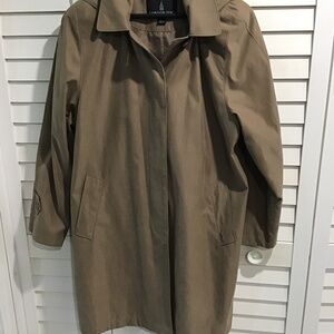 London fog trench coat faux suede beige size large